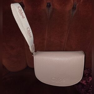 CHLOE Parfum WRISTLET CLUTCH WALLET WRIST STRAP GREAT Condition Pale/Lite Pink